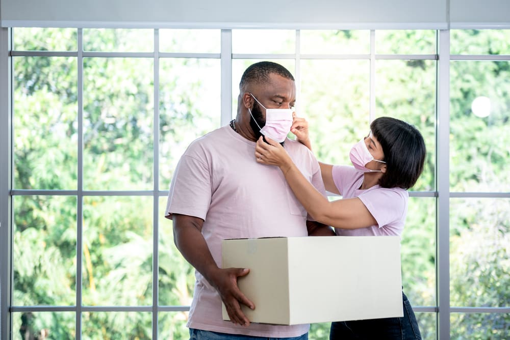 A couple moving during COVID-19